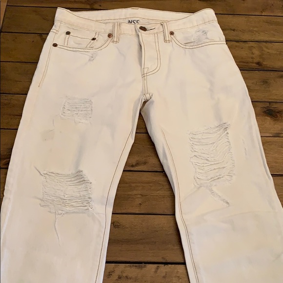 off white ripped jeans